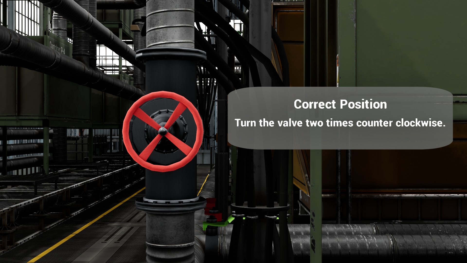 Industrial VR training concept using a valve